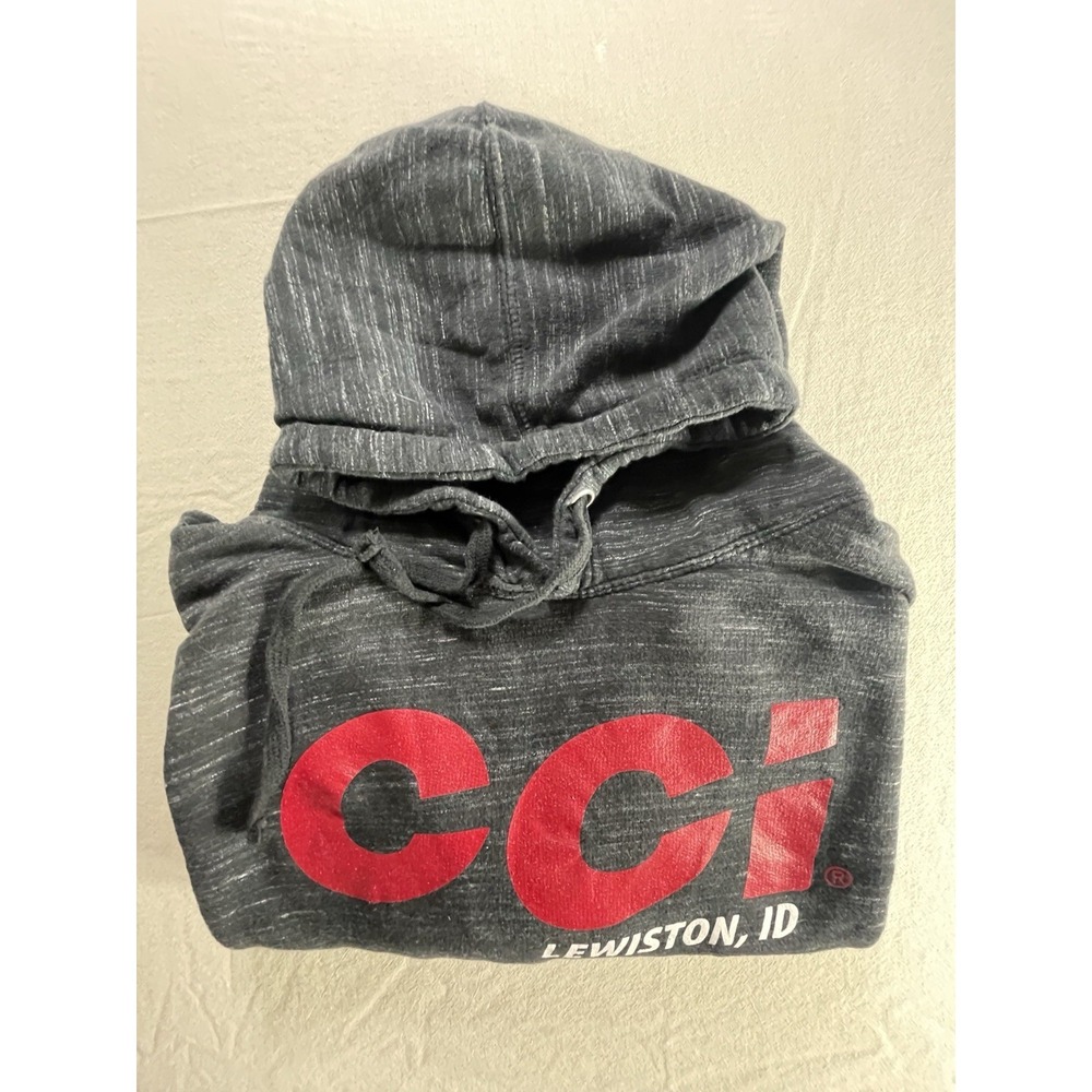 US Apparel C.C.I Logo Men's Pullover Hoodie Charcoal Gray 2XL